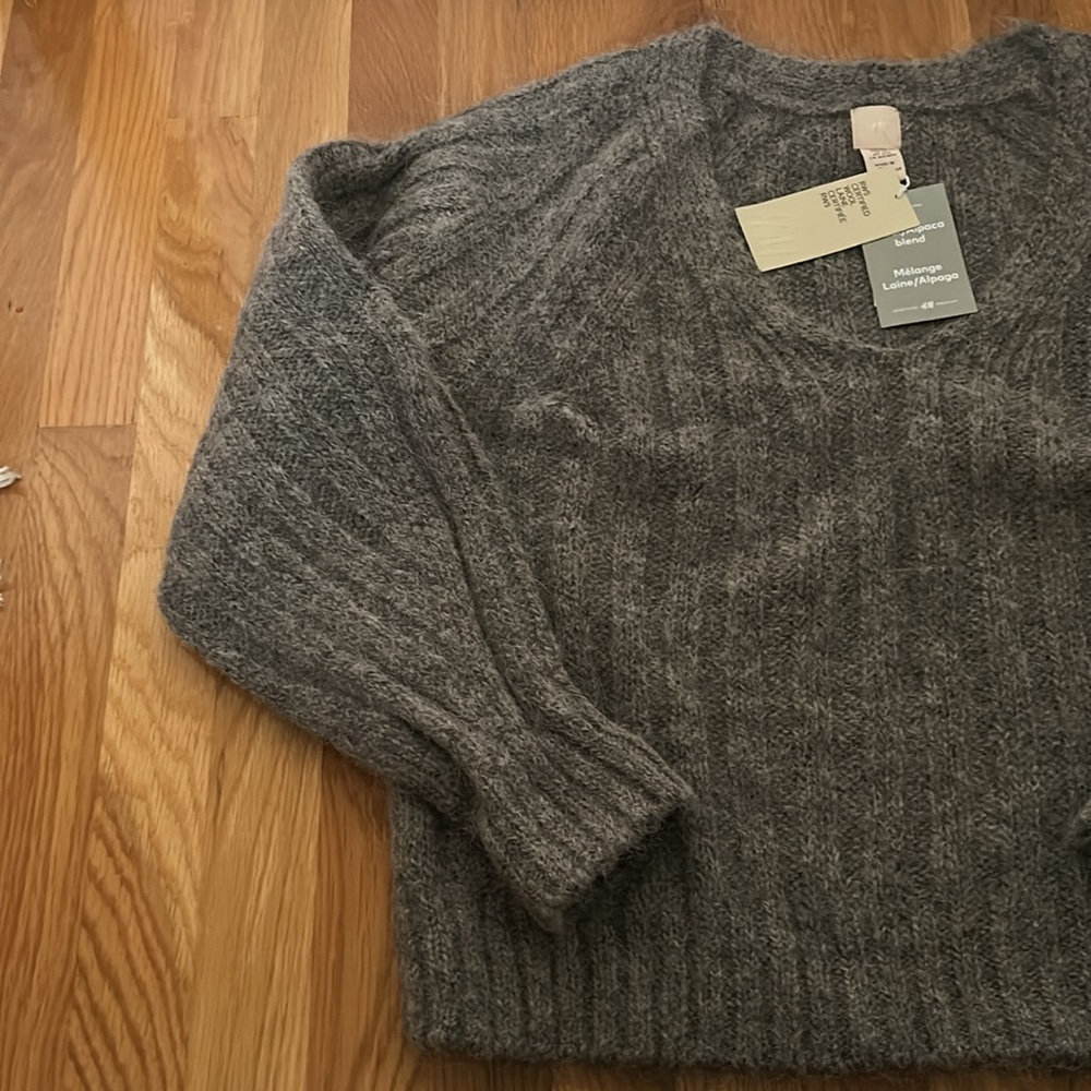 H&M Wool-Alpaca Blend V-Neck Sweater - NWT - Picture 4 of 6